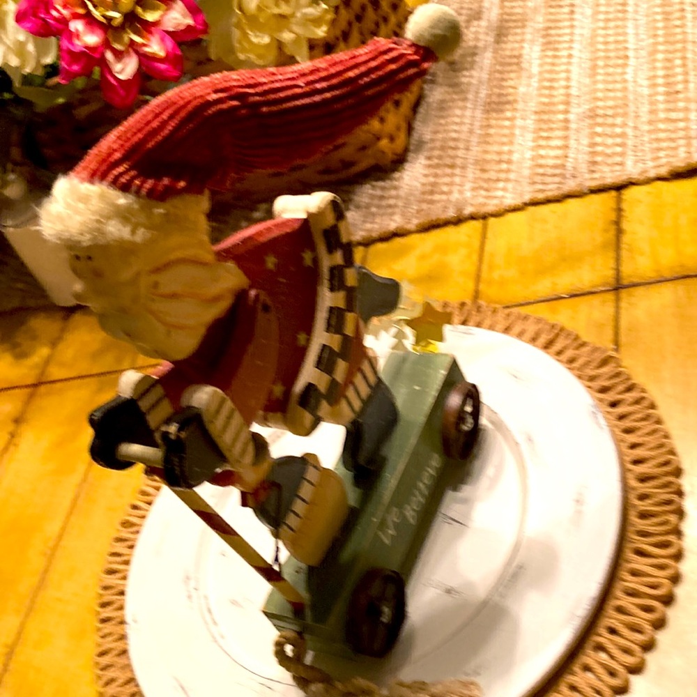 Wood country vibes Santa on wheel Holiday Decoration
